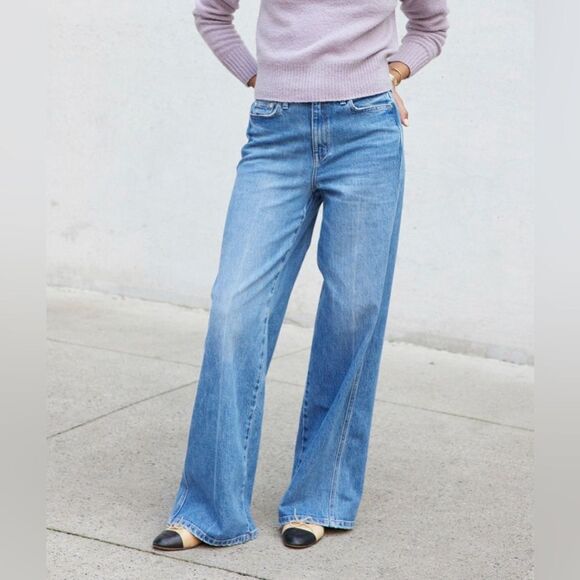 AYR The Top Floor Wide Leg Jeans in Med Wash - Picture 3 of 9